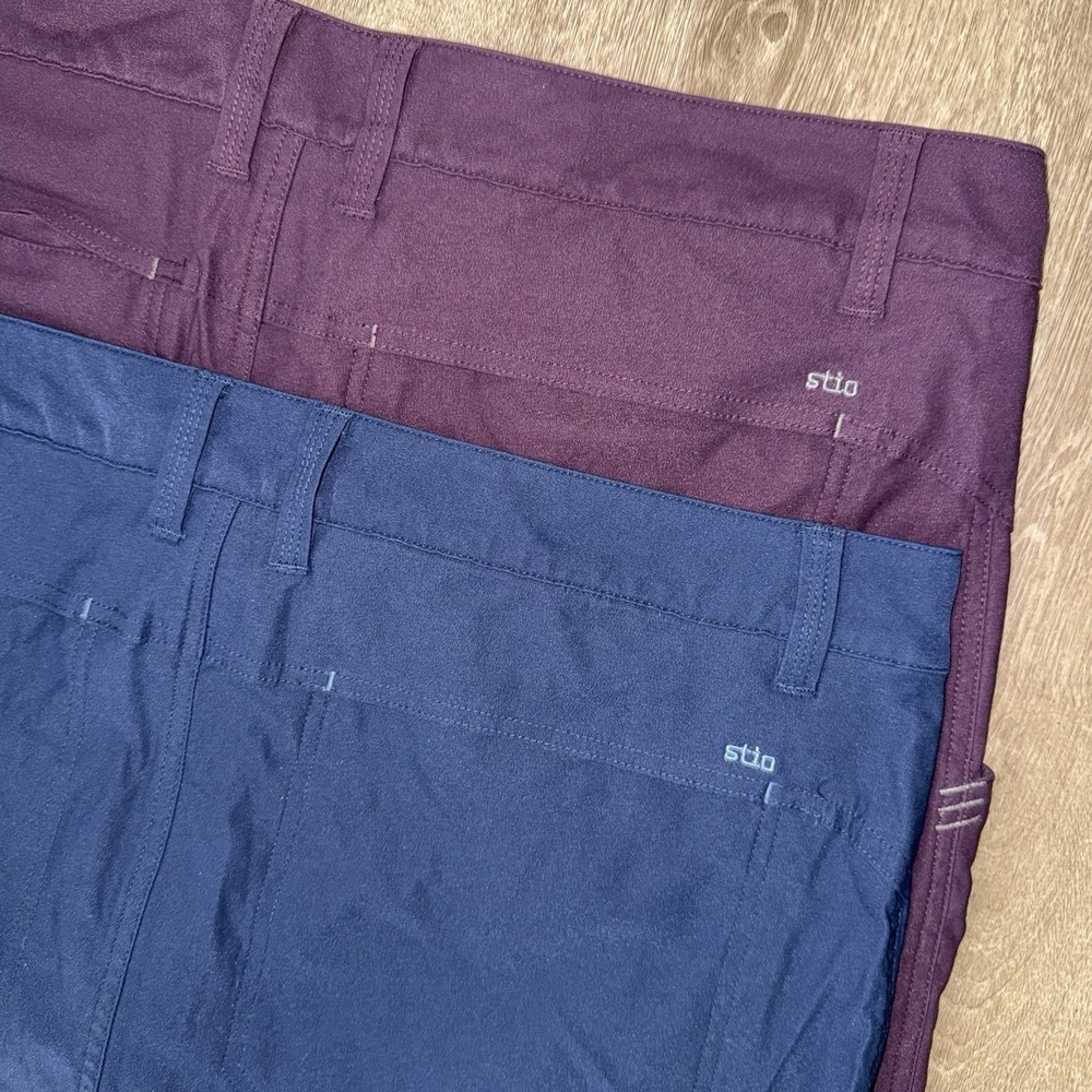 Lot Of 2 Stio Coburn Shorts 10" Men's 38 Navy Blue Purple Performance